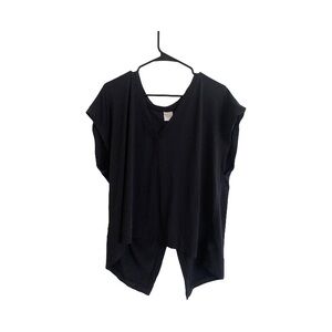 ATHLETA Black Wrap Around Tie Short Sleeve T-Shirt Size XL